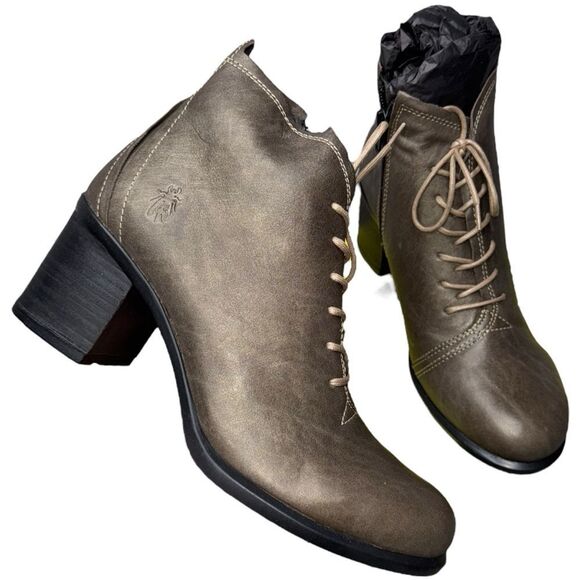 |NIB| FLY LONDON Inet Janeda Leather Lace Up Ankle Boots - Picture 1 of 10